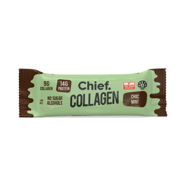 Chief. Collagen Protein Bar Choc Mint 45g