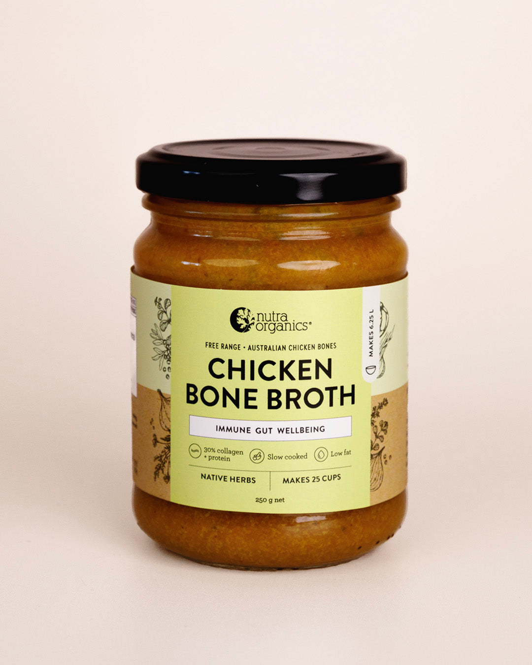 Nutra Naturals Chicken Bone Broth Concentrate Native Herbs 250g front