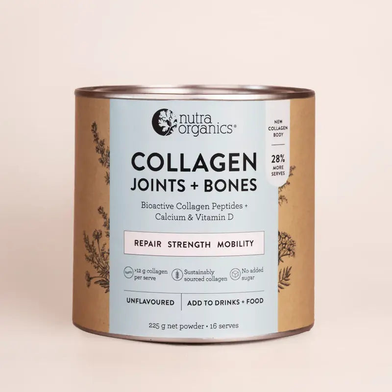 Nutra Organics Collagen Body Joints + bones  Unflavoured 225g