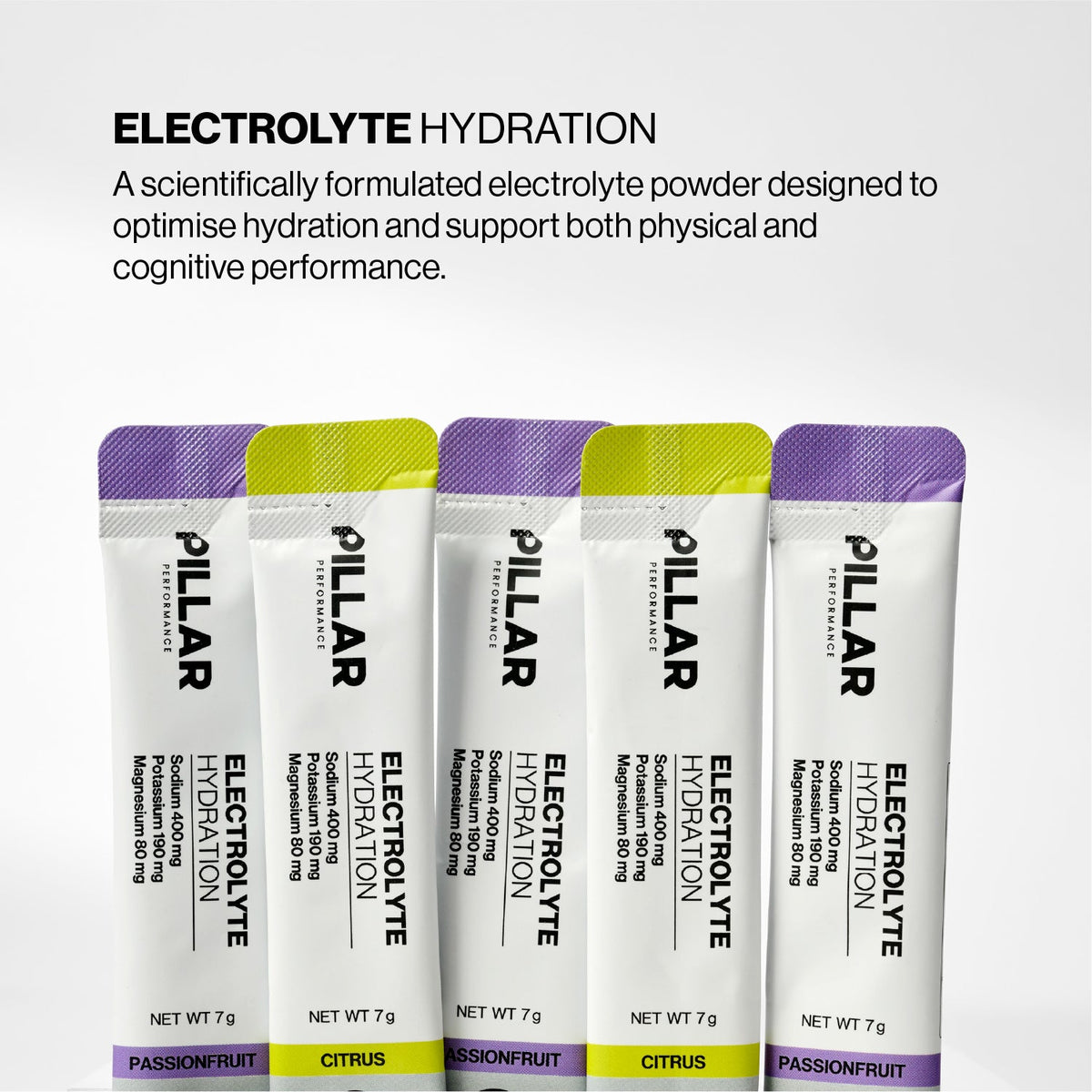 Pillar Electrolyte Hydration Passionfruit sachets
