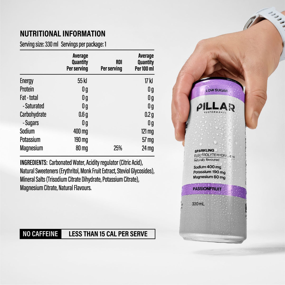Pillar Sparkling Electrolyte Hydration cans