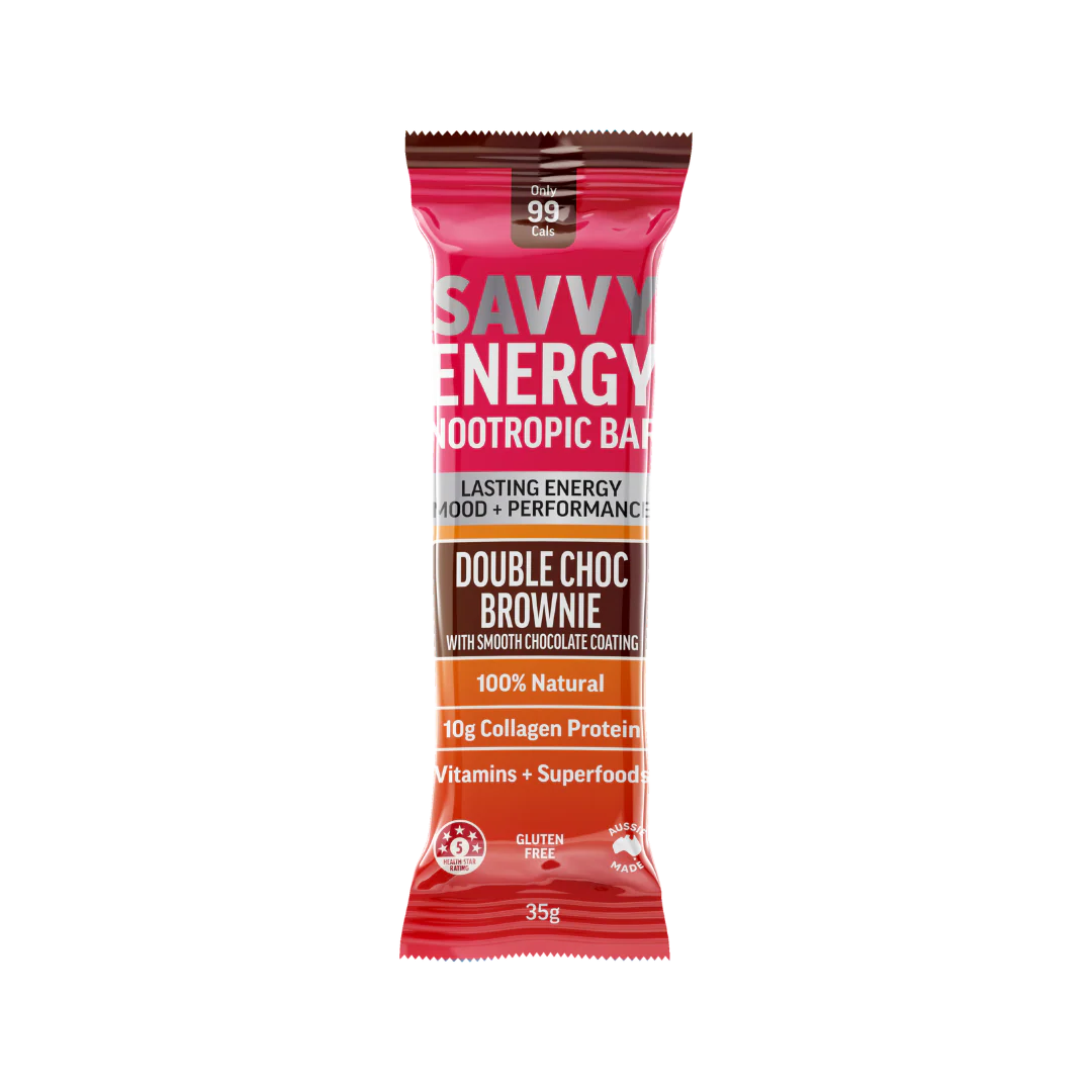 Savvy Energy Nootropic Bar - Double Choc Brownie 35g