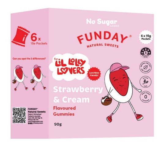Funday Natural Sweets Strawberry & Cream 6 x 15g
