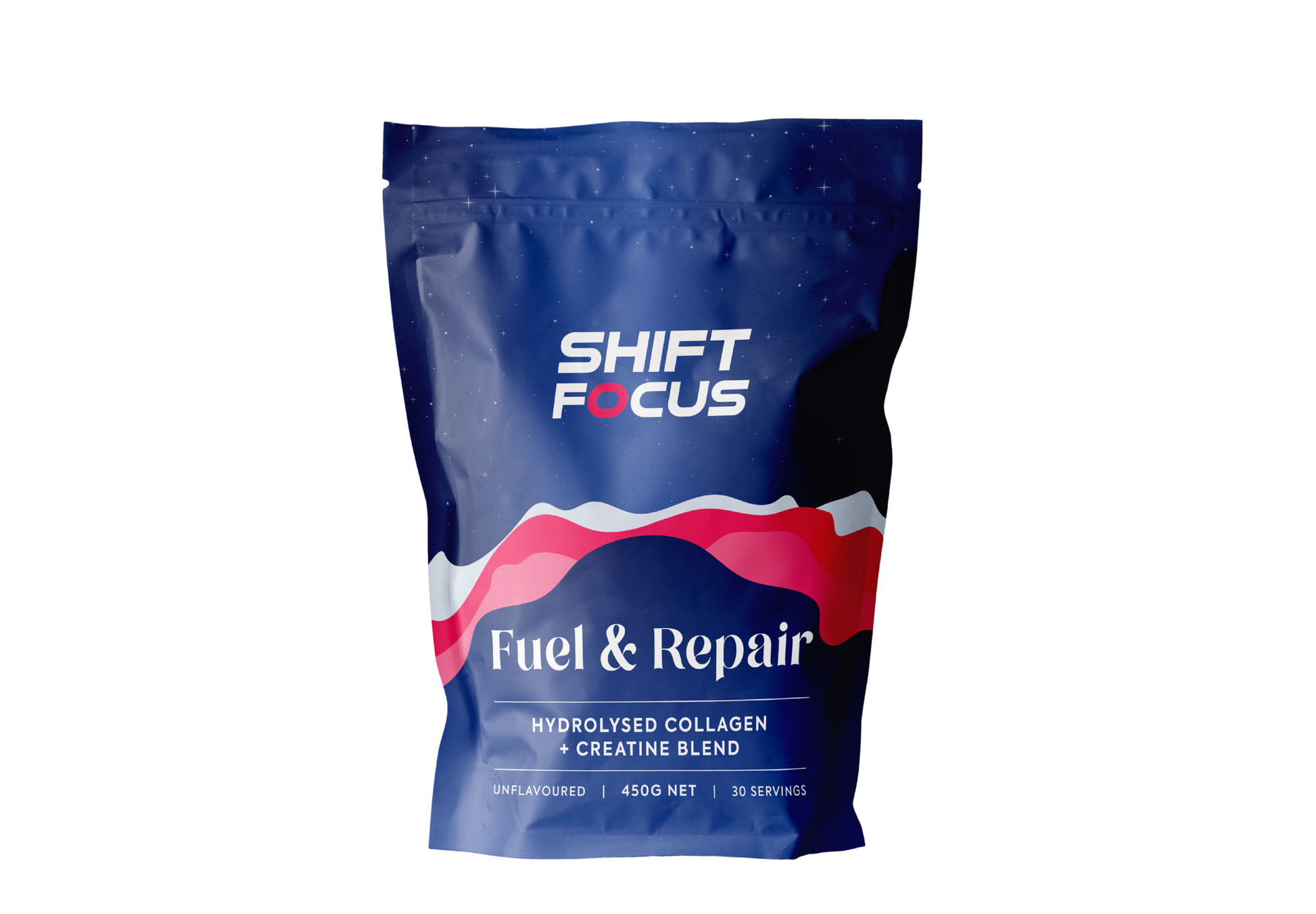 Shift Focus Fuel & Repair Creatine & Collagen front of pack