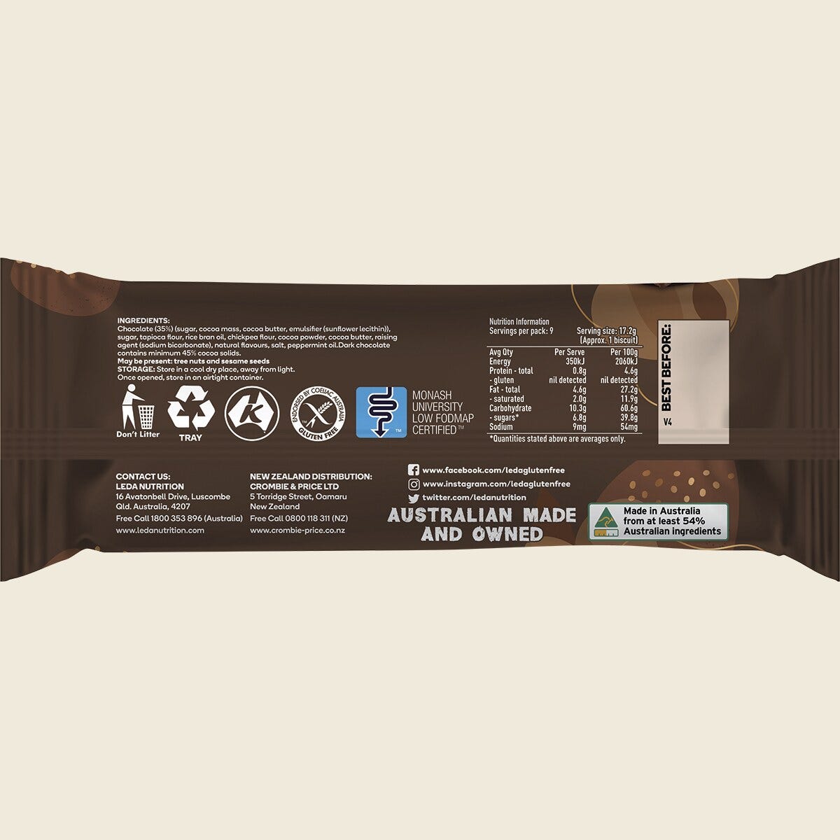 Leda Minton Biscuits back of pack