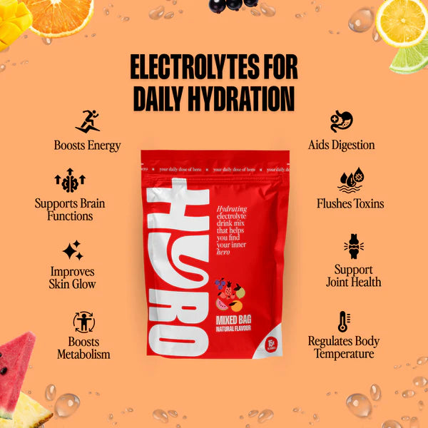 HYRO Electrolyte Sachets Mixed Bag 15 x 4g