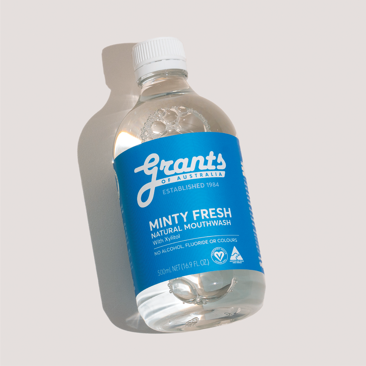 Grants Minty Fresh Mouthwash back panel