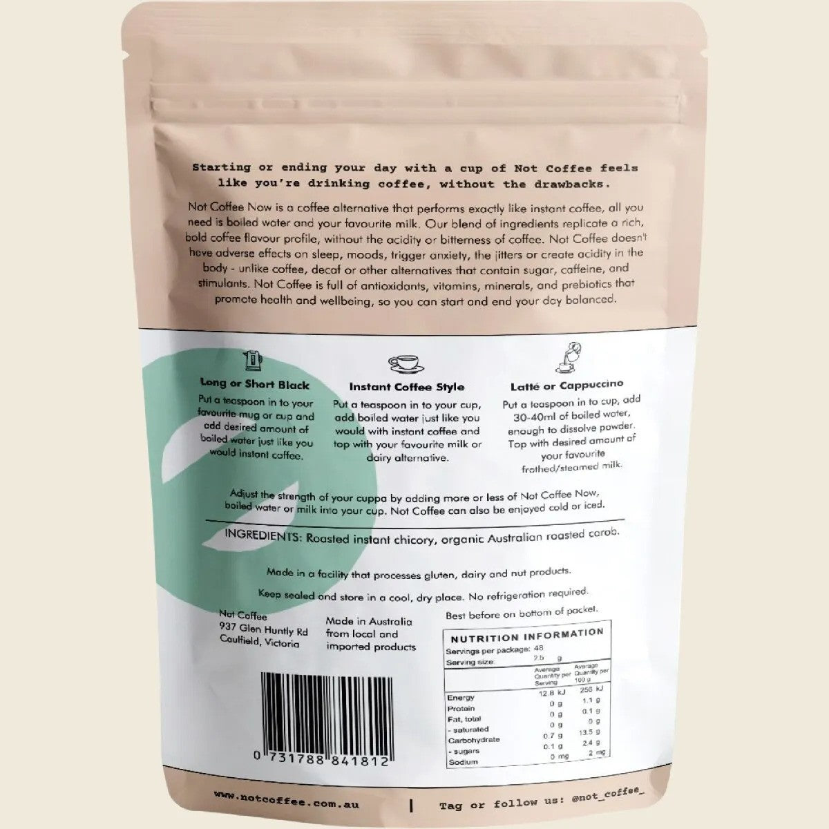 Not Coffee Instant Coffee Alternative 120g