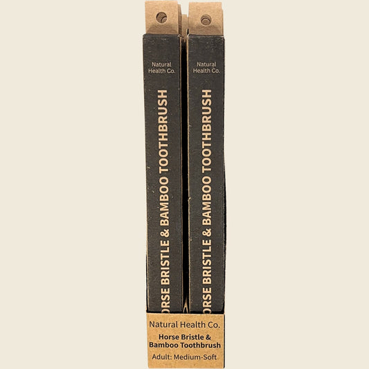 Natural Health Co Horse Bristle & Bamboo Toothbrush Adult Med-Soft