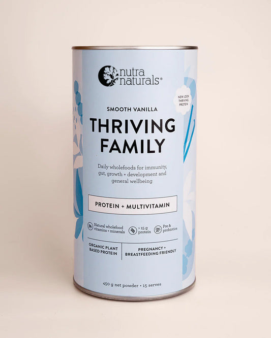 Nutra Naturals Thriving Family Smooth Vanilla 450g front