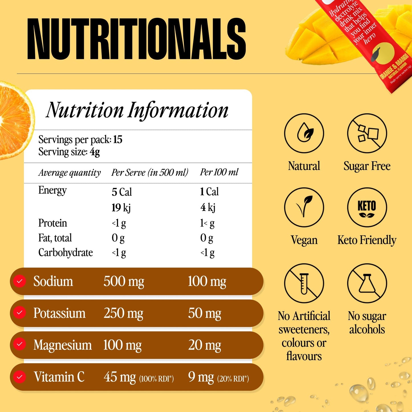 Hyro Orange Mango electrolyte sachets