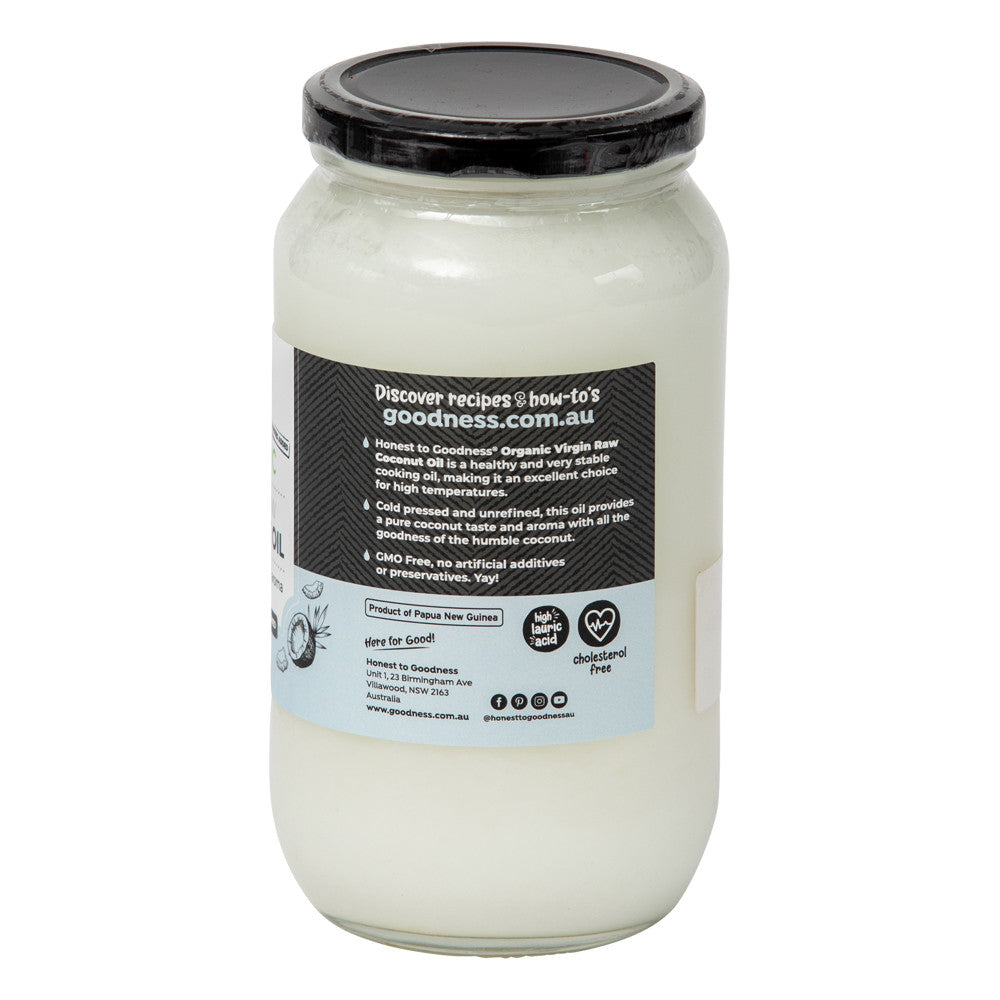 Honest To Goodness Organic Virgin Coconut Oil 1L back label