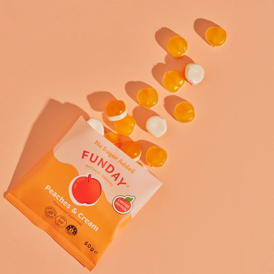 Funday Natural Sweets Peach's & Cream Limited Edition Sweets 50g
