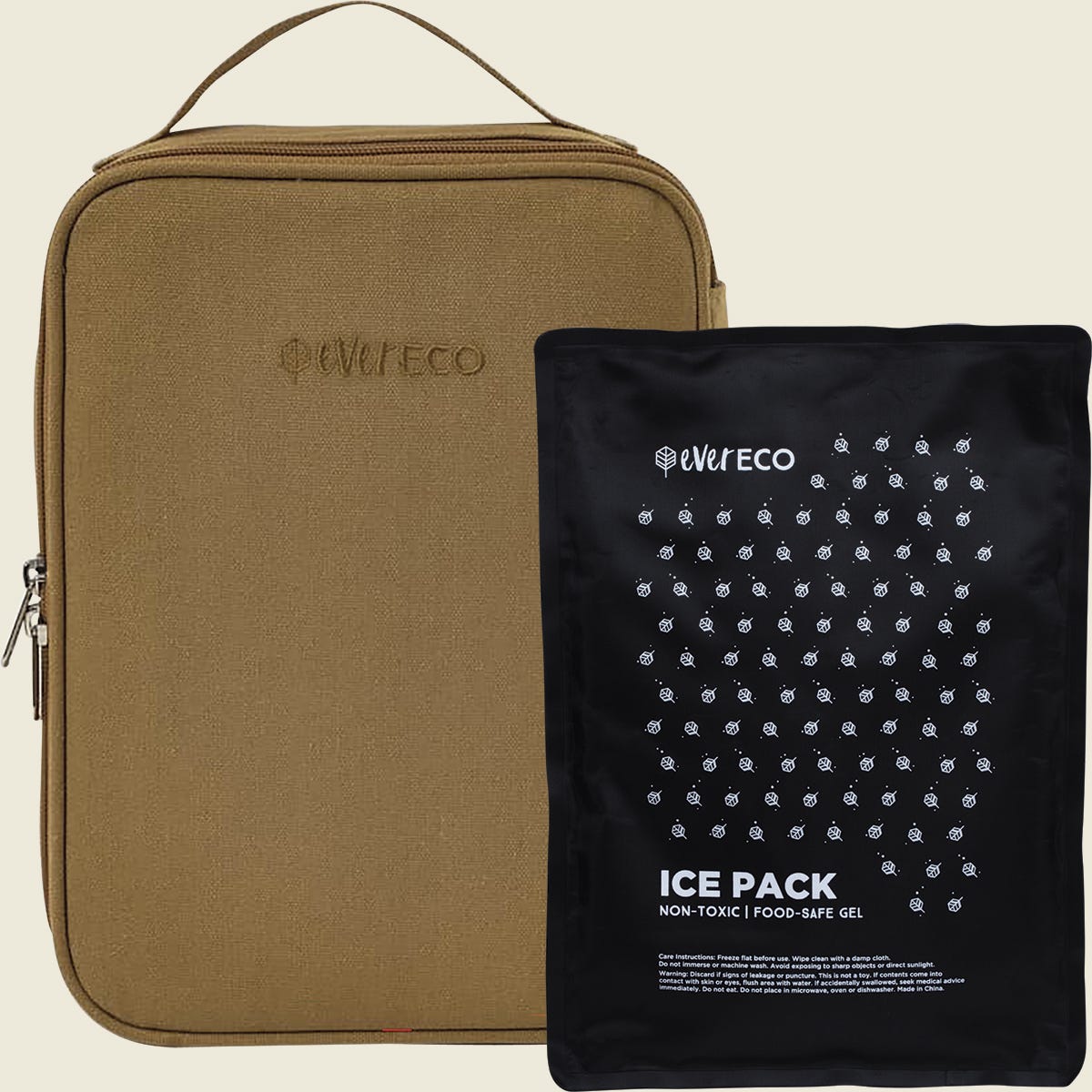 Ever Eco Insulated Lunch Bag Husk with gel ice pack
