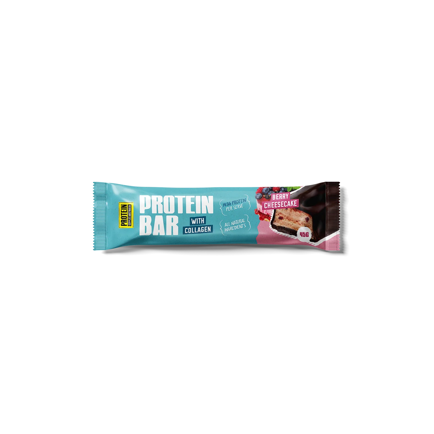 Protein Supplies Australia Protein Bar with Collagen Berry Cheesecake 45g