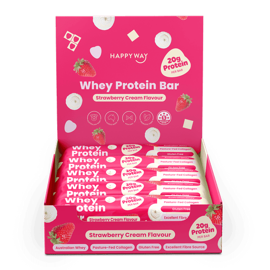 Happy Way Whey Protein Bar Strawberry Cream front