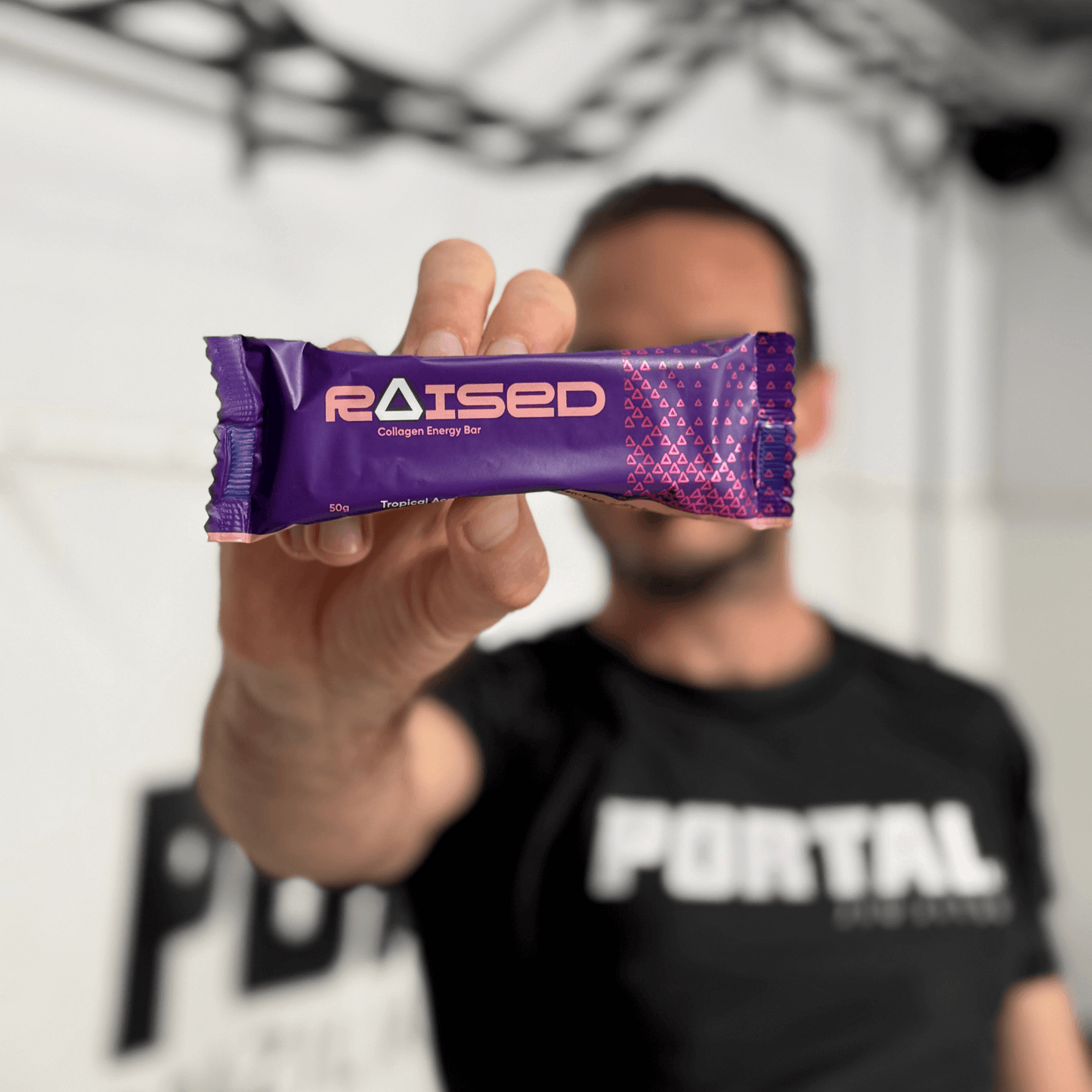 Raised Tropical Acai Collagen Energy Bar packaging