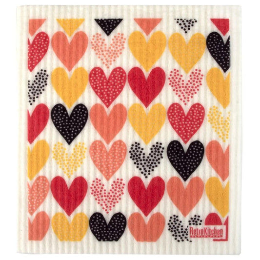 Retro Kitchen Sponge Cloth Heart