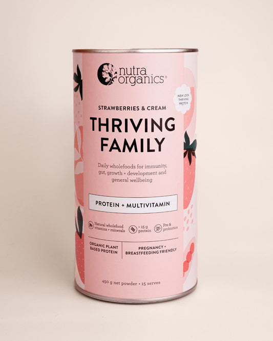 Nutra Naturals Thriving Family Strawberries & Cream 450g front