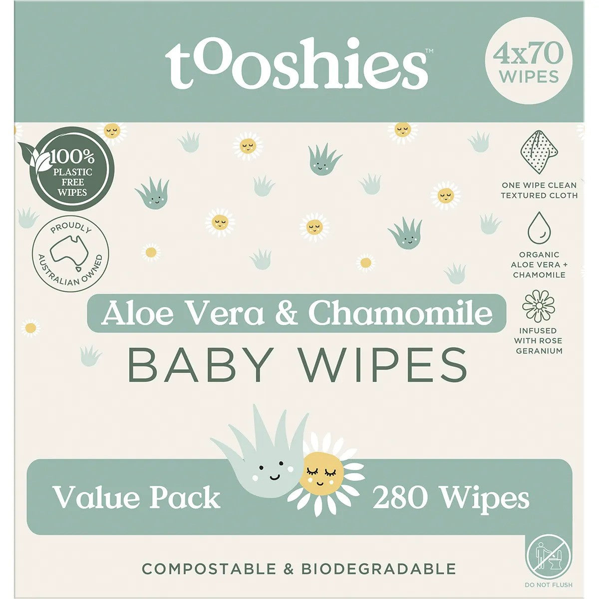 Tooshies By Tom Baby Wipes Value Pack 4 x 70