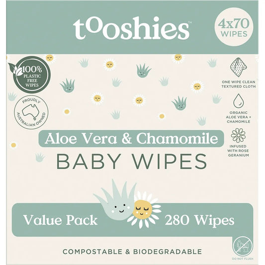 Tooshies By Tom Baby Wipes Value Pack 4 x 70