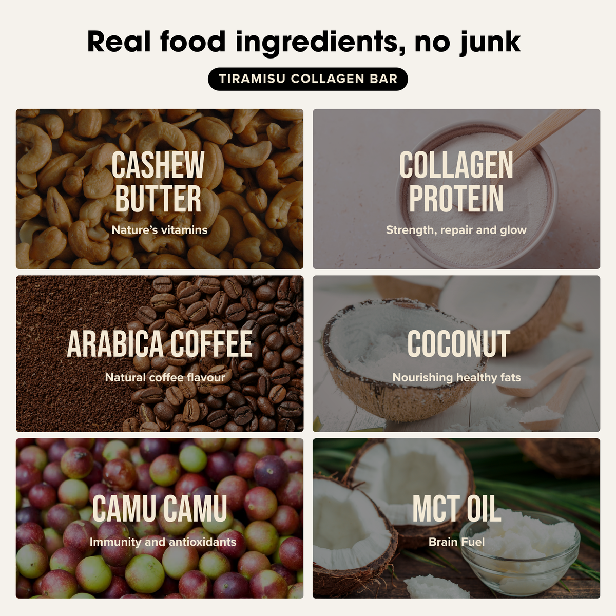 Chief Collagen Protein Bar Tiramisu real food ingredients