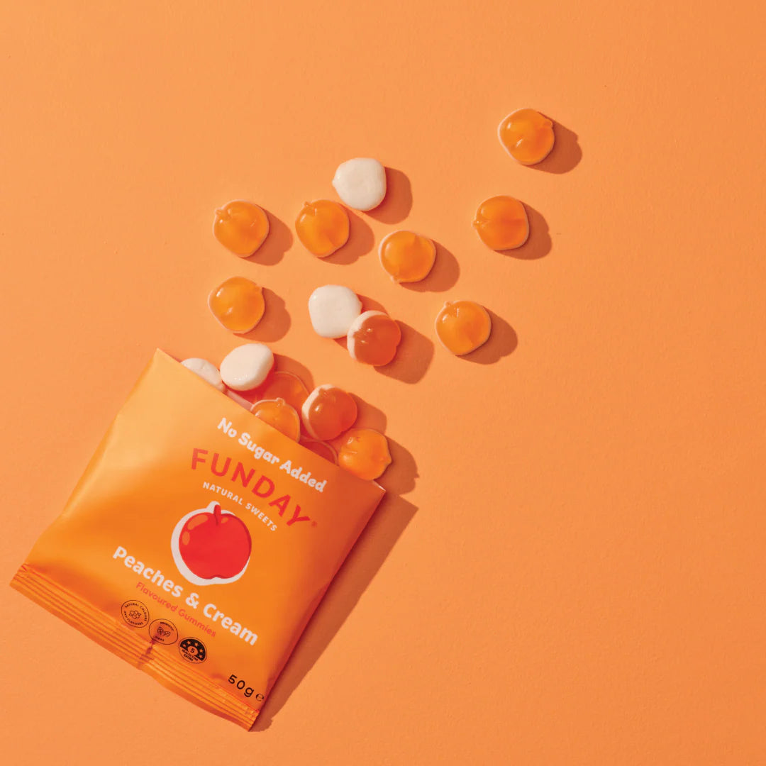 Funday Natural Sweets Peaches and Cream 50g