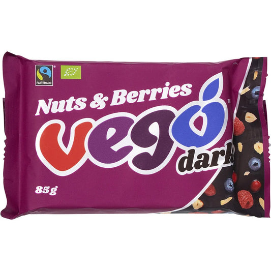 Vego Dark Chocolate Bar Nuts & Berries 85g