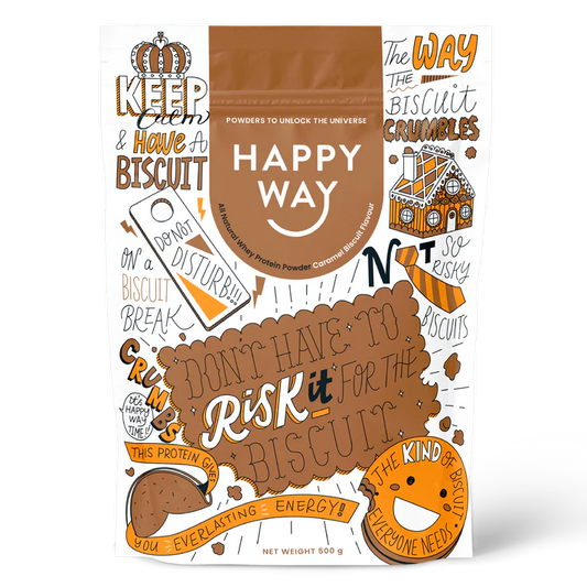 Happy Way Whey Protein Powder Caramel Biscuit  500g