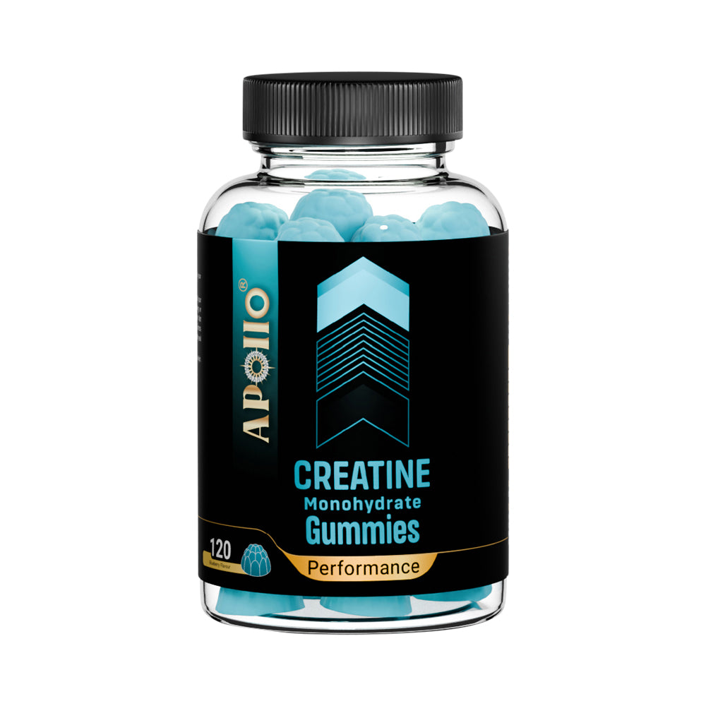 Apollo Nutraceuticals Creatine Monohydrate Gummies Blueberry 120 Pack front