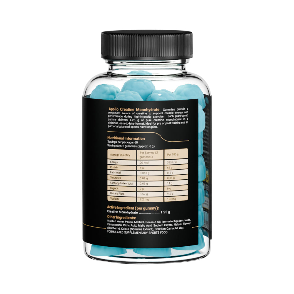 Apollo Nutraceuticals Creatine Monohydrate Gummies Blueberry side