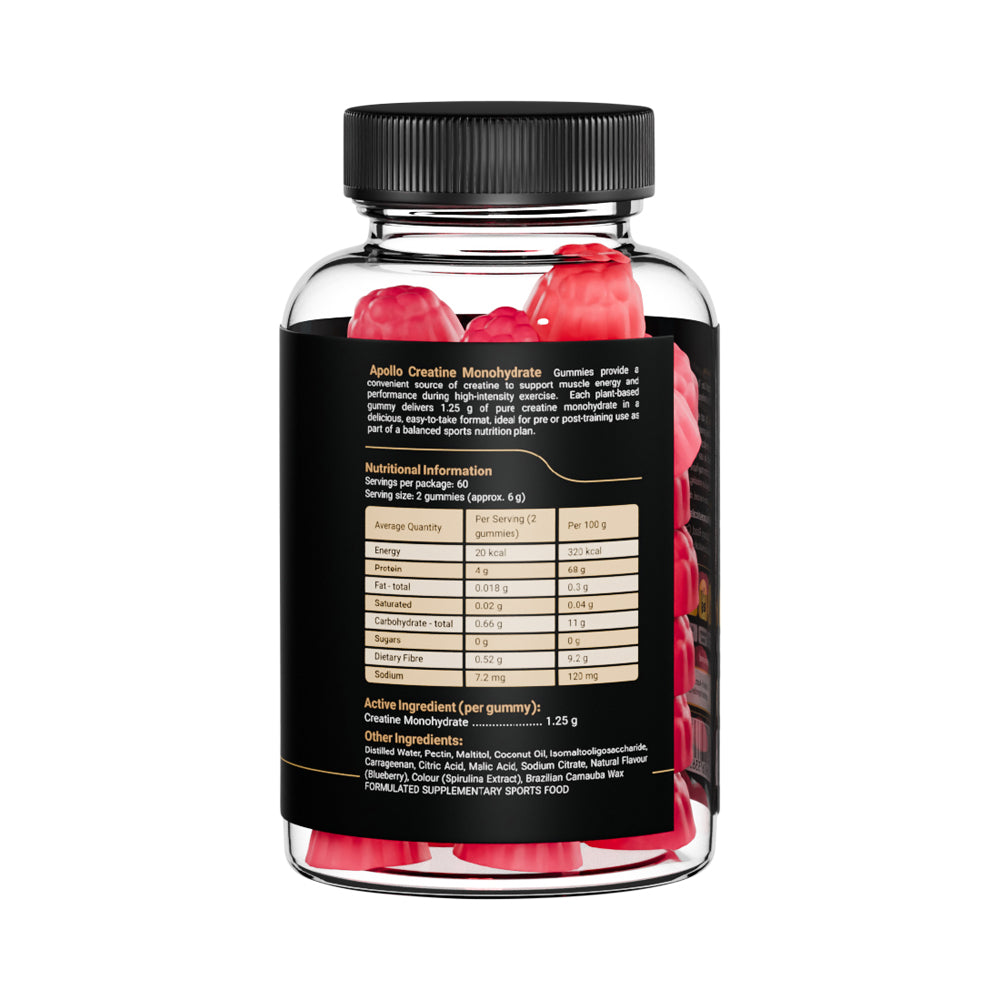 Apollo Nutraceuticals Creatine Monohydrate Gummies Watermelon side