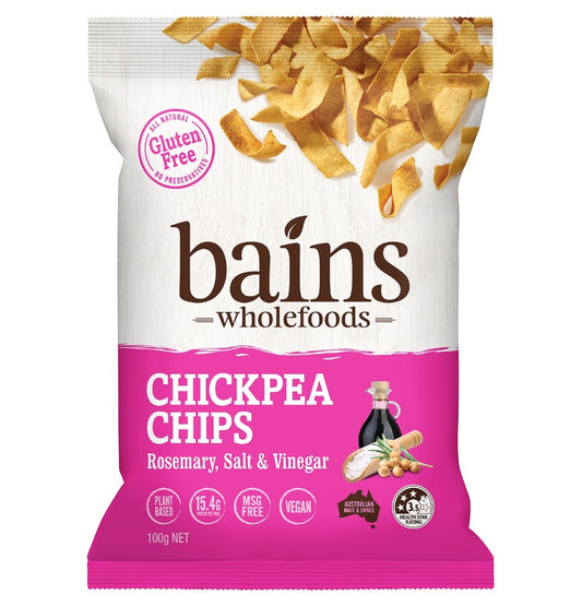Bains Wholefoods Chickpea Chips Rosemary, S&V 100g