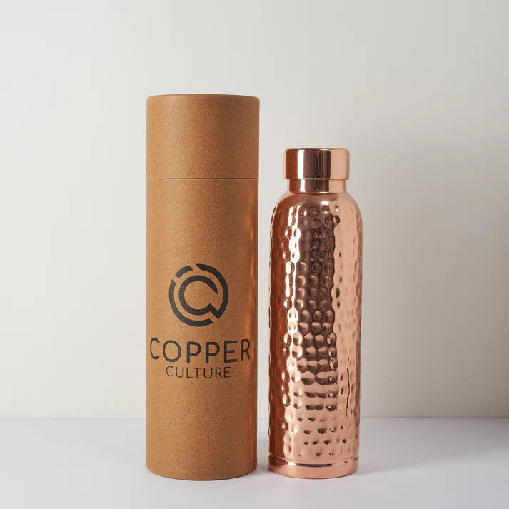 Copper Culture Hammered Pure Copper Water Bottle 950ml