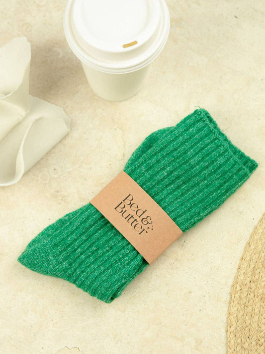 Bed & Butter Socks Lite Green S/M