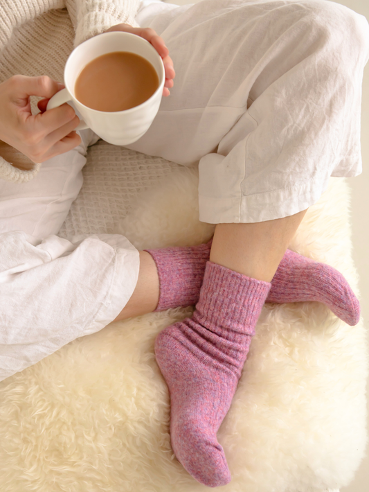 Bed & Butter Socks  Heather Rose L/XL