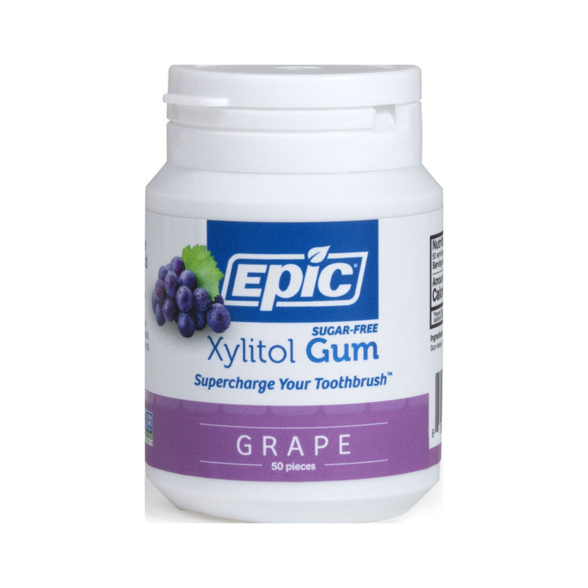 Epic Xylitol Chewing Gum Grape 50 piece bottle