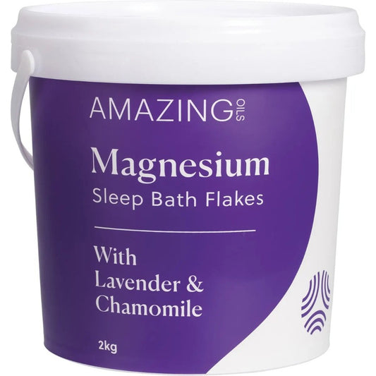 Amazing Oils Magnesium Sleep Bath Flakes with Lavender & Chamomile 2kg