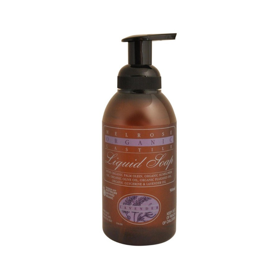 Melrose Organic Castile Liquid Soap Lavender Pump 500ml