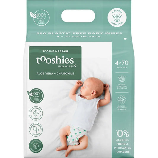 Tooshies By Tom Baby Wipes Value Pack 4 x 70