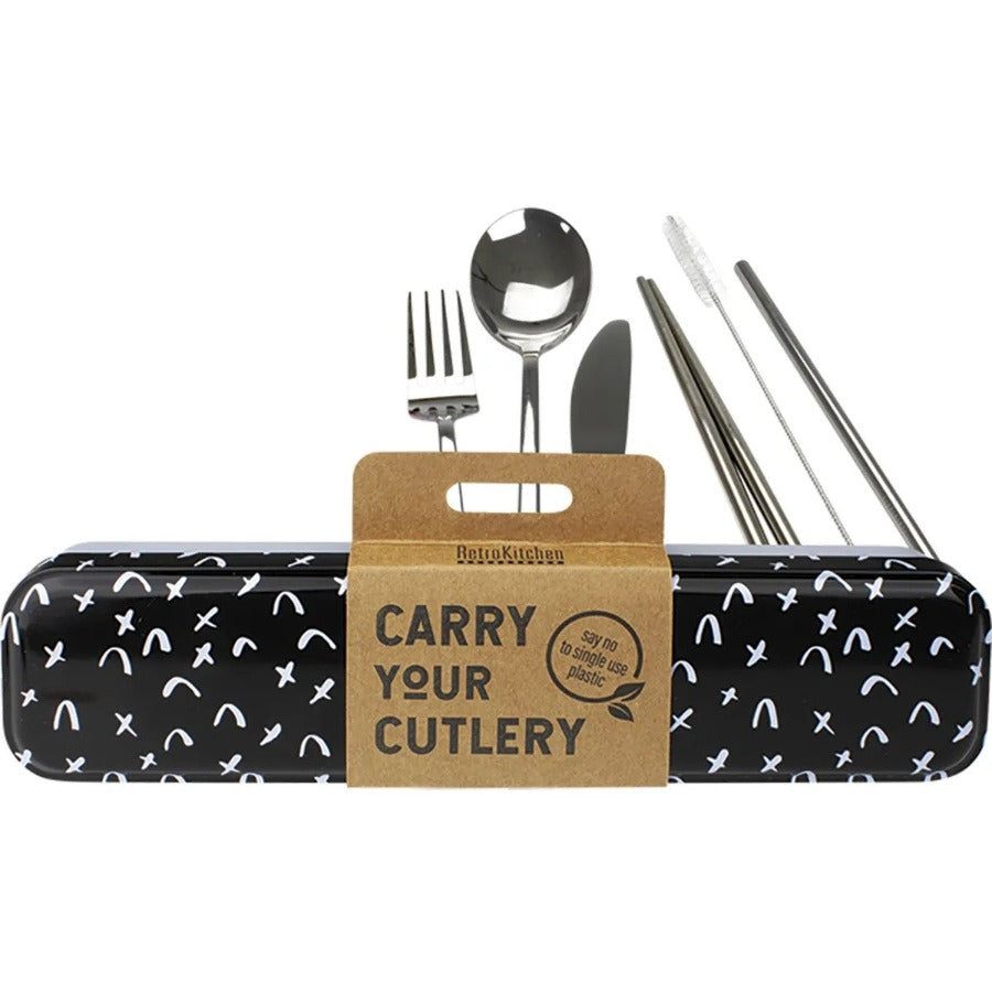 Retro Kitchen Carry Your Cutlery Set Criss Cross