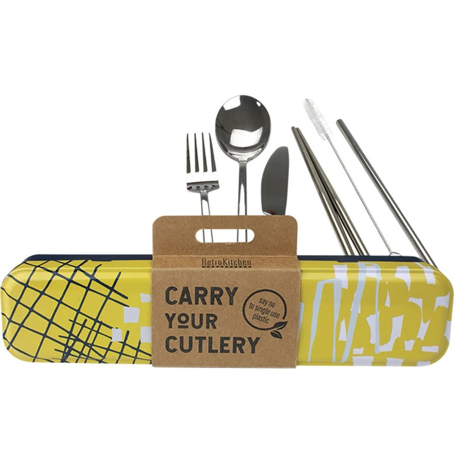 Retro Kitchen Carry Your Cutlery Set Abstract