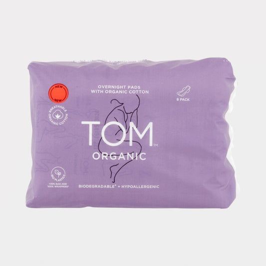 Tom Organic Pads Overnight 8 Pack