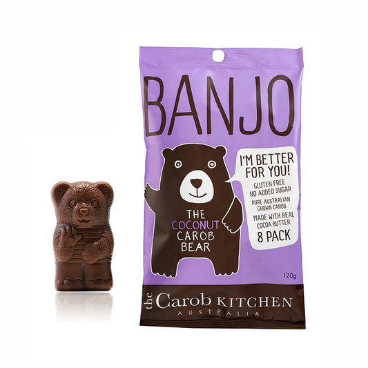 The Carob Kitchen Banjo Bear 8 Pack 120g Coconut
