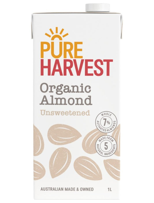 Pure Harvest Organic Almond Milk Unsweetened 1L