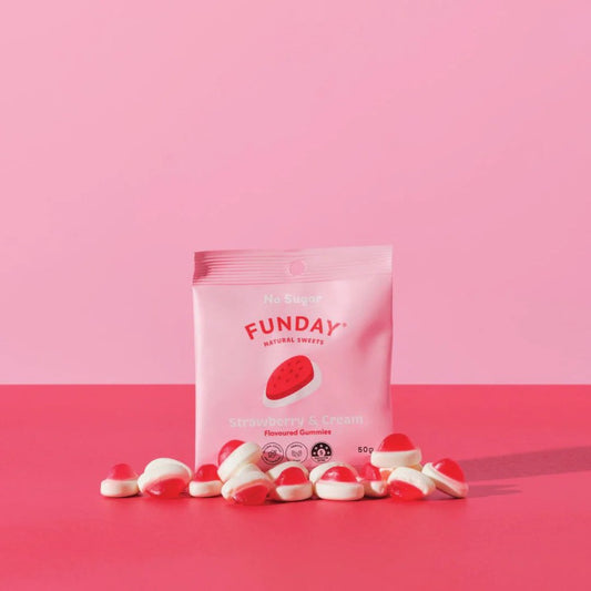 Funday Natural Sweets Strawberry & Cream 50g