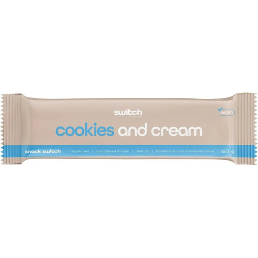 Switch Nutrition Protein Plant Based Cookies and Cream Bar 60g