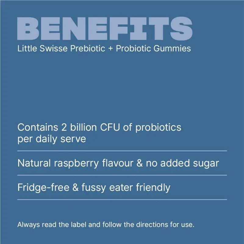 Little Swisse Prebiotic Probiotic Gummies Raspberry 2.5G x 50