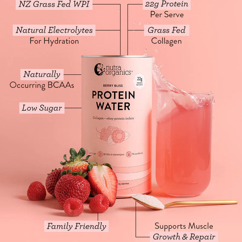 Nutra Organics Protein Water 450g - Berry Bliss