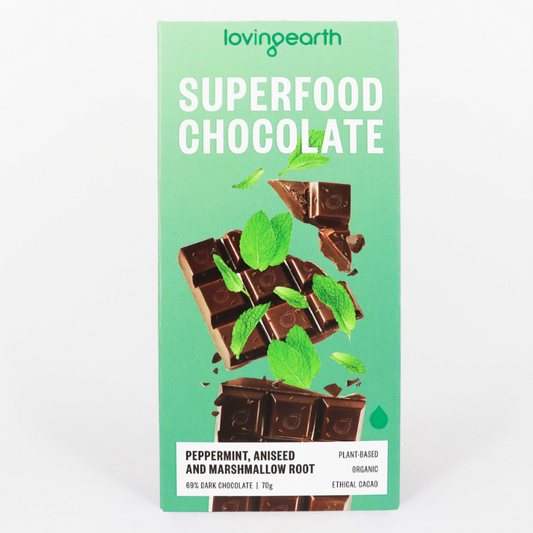 Loving Earth Superfood Chocolate Peppermint, Aniseed and Marshmallow Root 70g